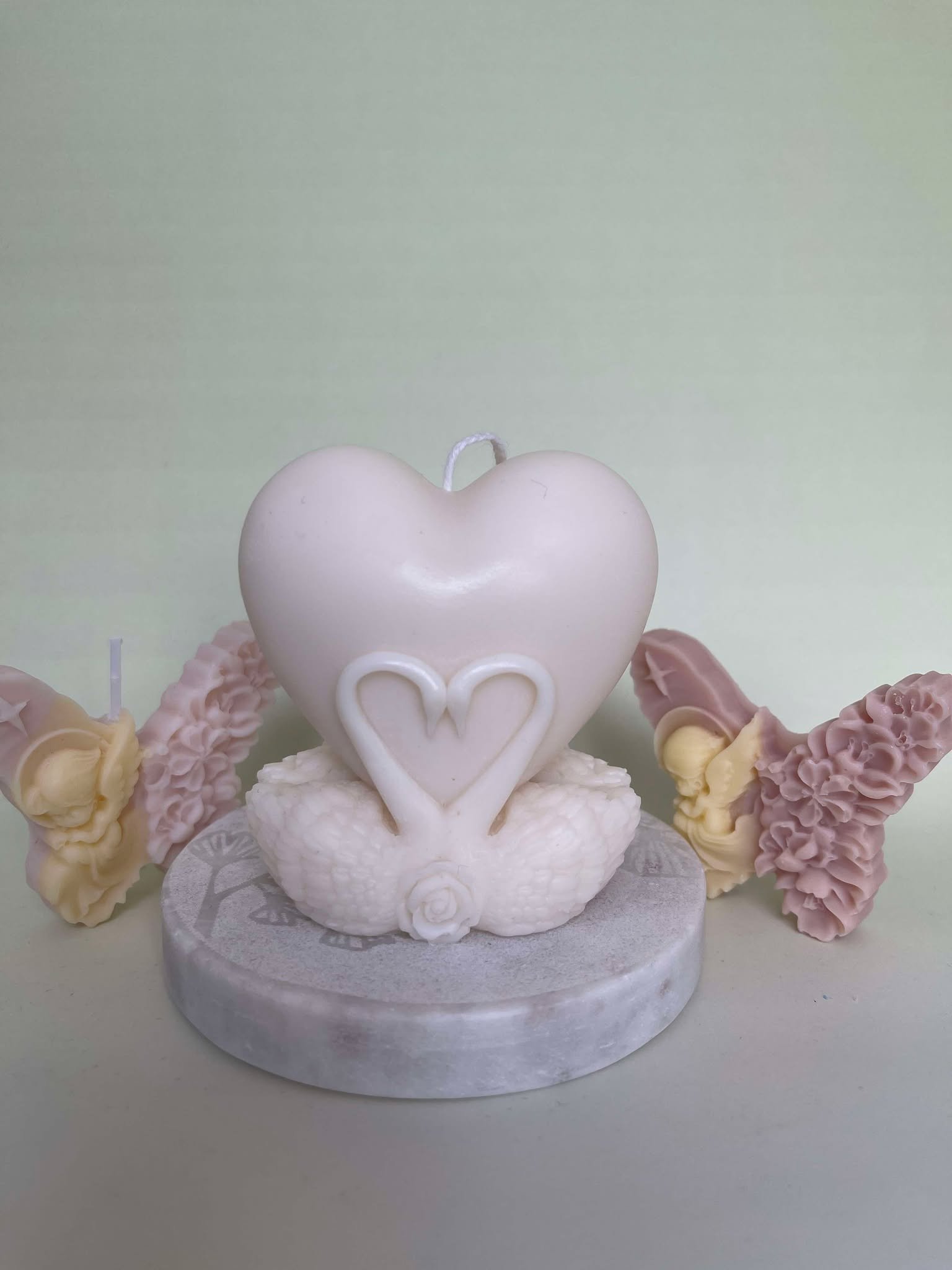 Swan Heart Candle